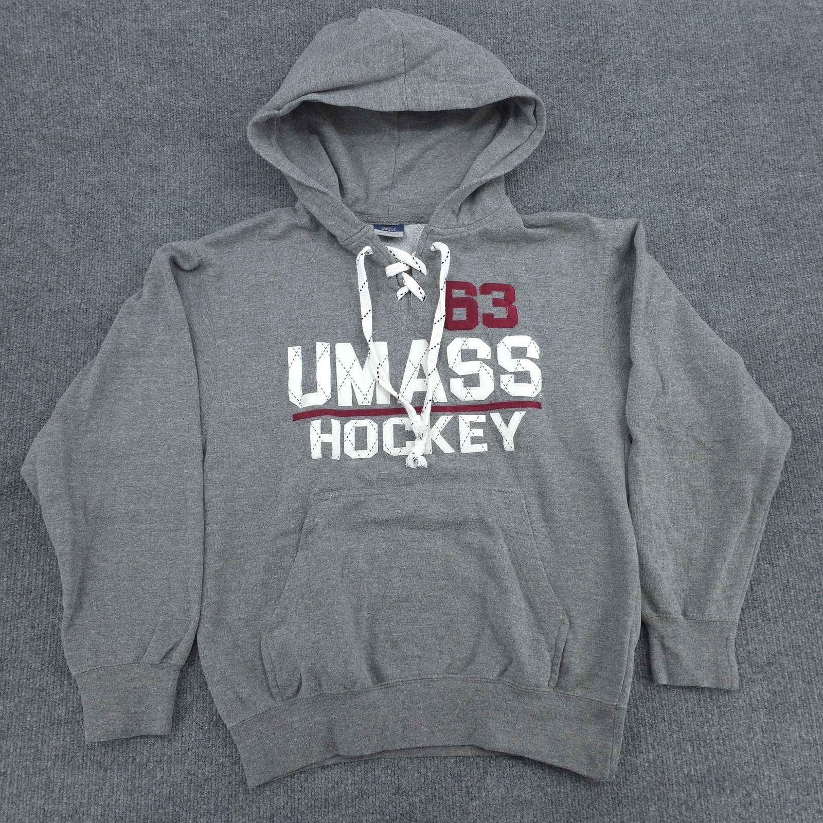 Umass Hoodie Minutemen Sweatshirt Mens Small Gray Ncaa Ice Hockey Boston Sports